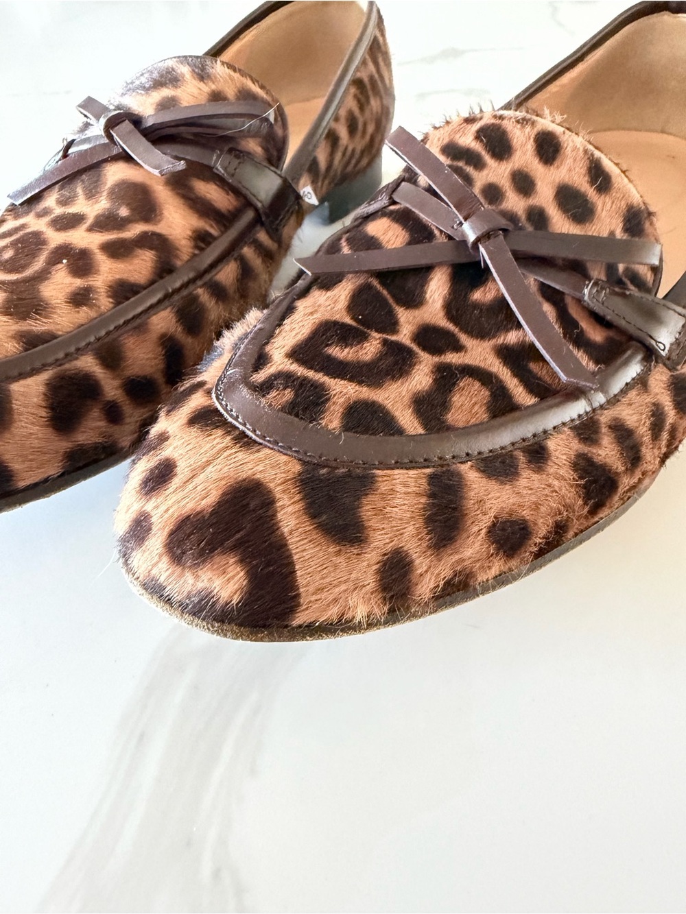 J. Crew Pony Hair Leopard Print Slip-On Loafers - size 7.5 - Picture 4 of 5